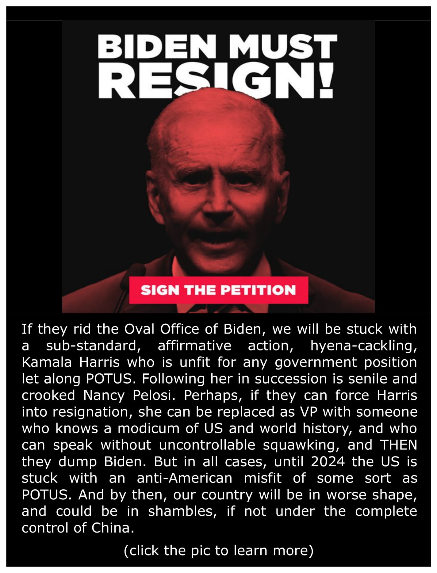 Petition for Biden Resignation
