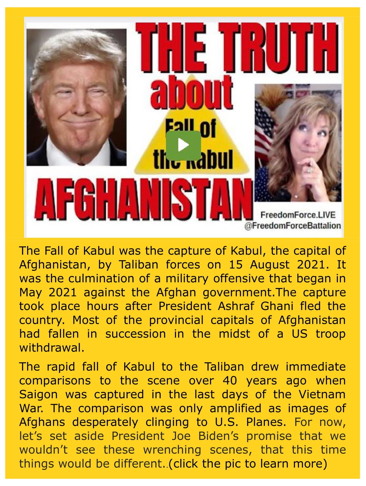 Truth About Kabul Afghanistan