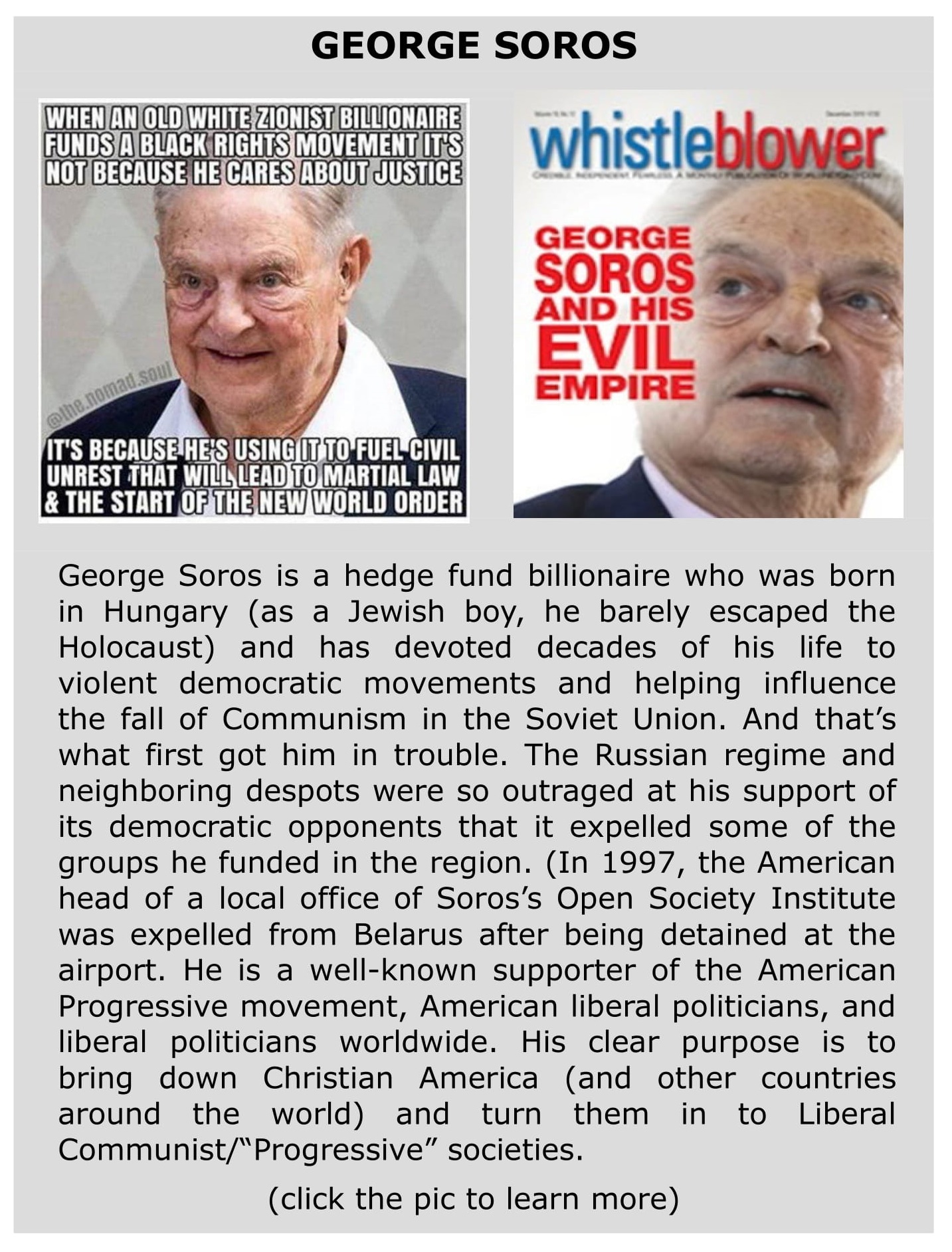 Evil Empire of Goerge Soros