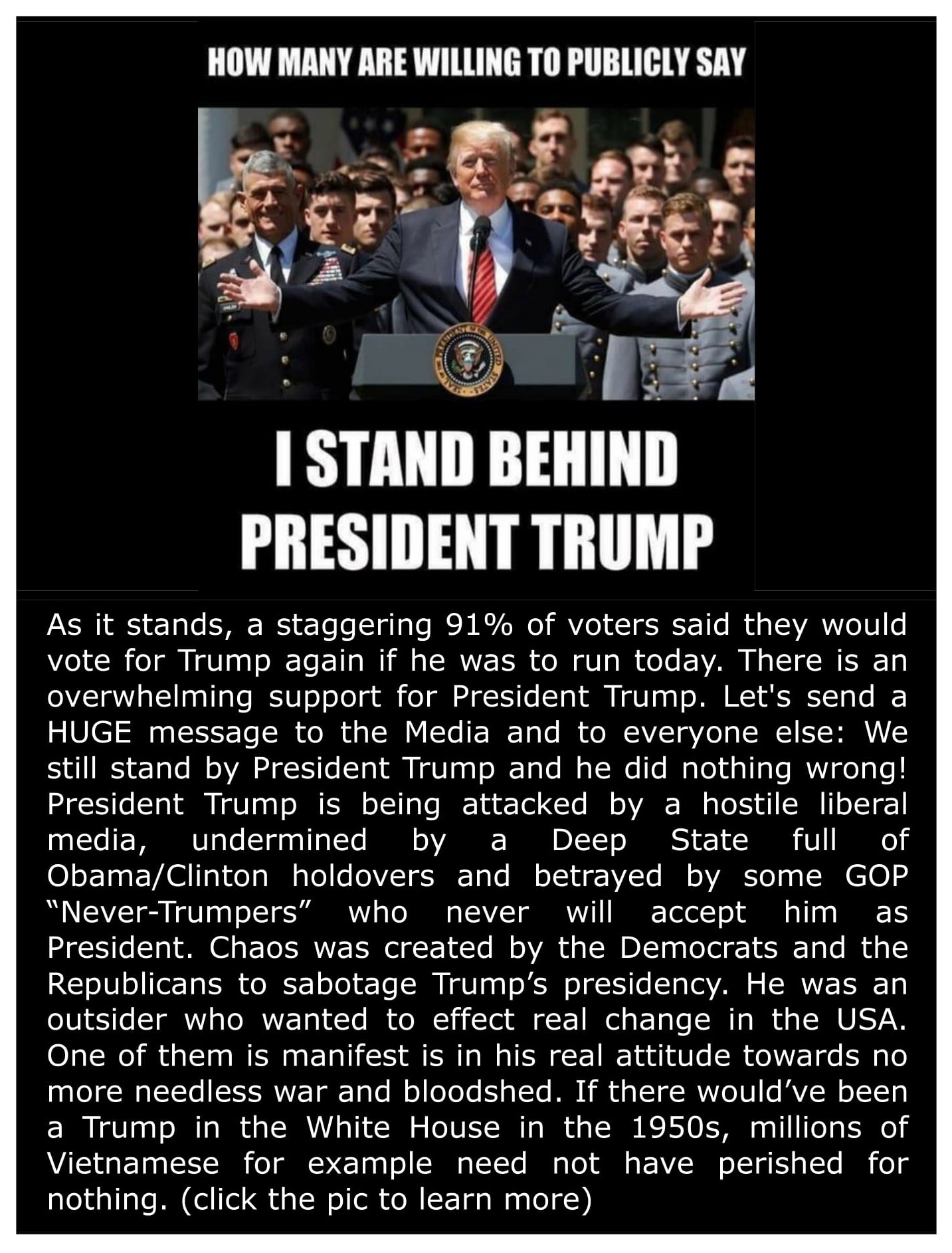We Stand Behind Pres. Trump