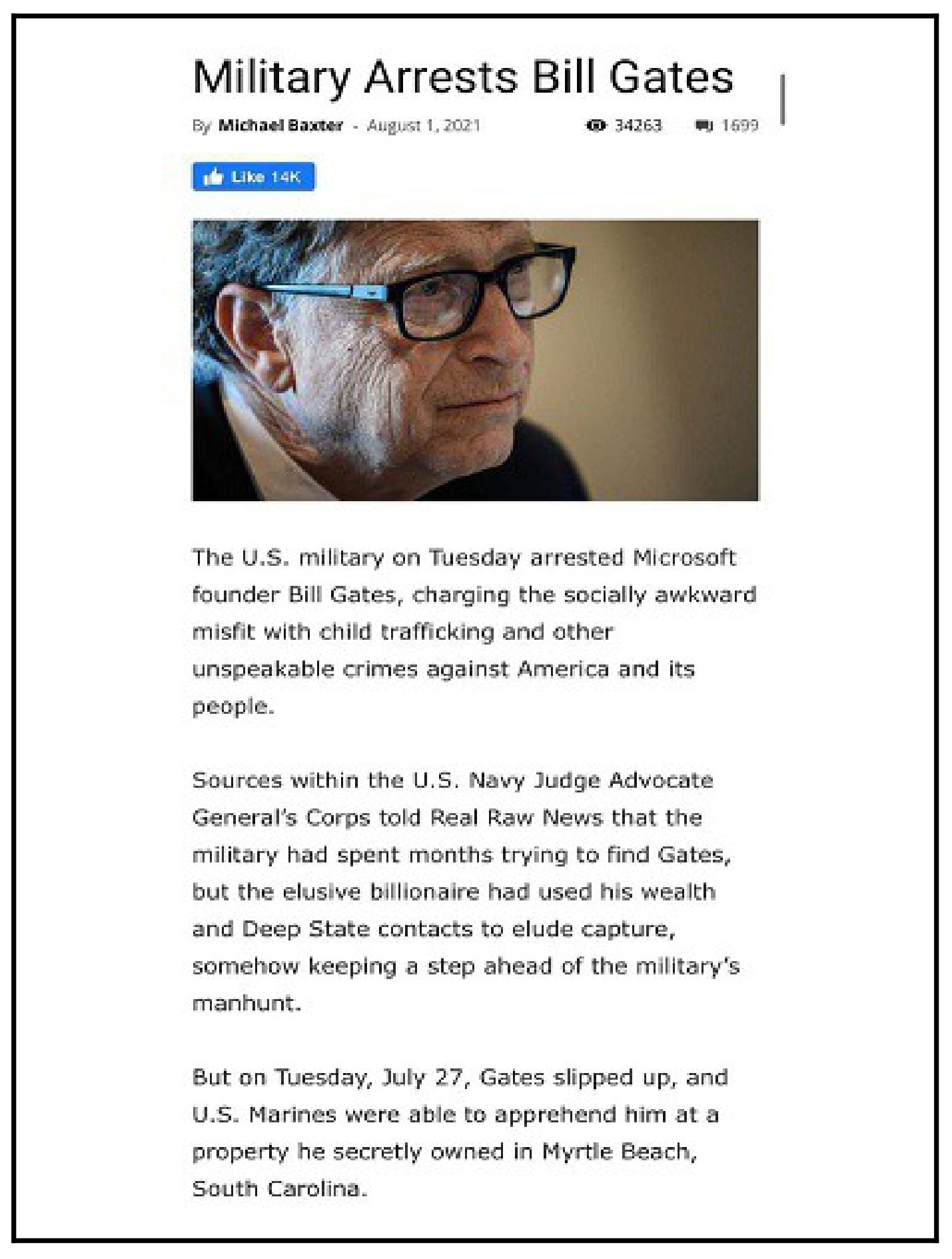Military Arrest Bill Gates