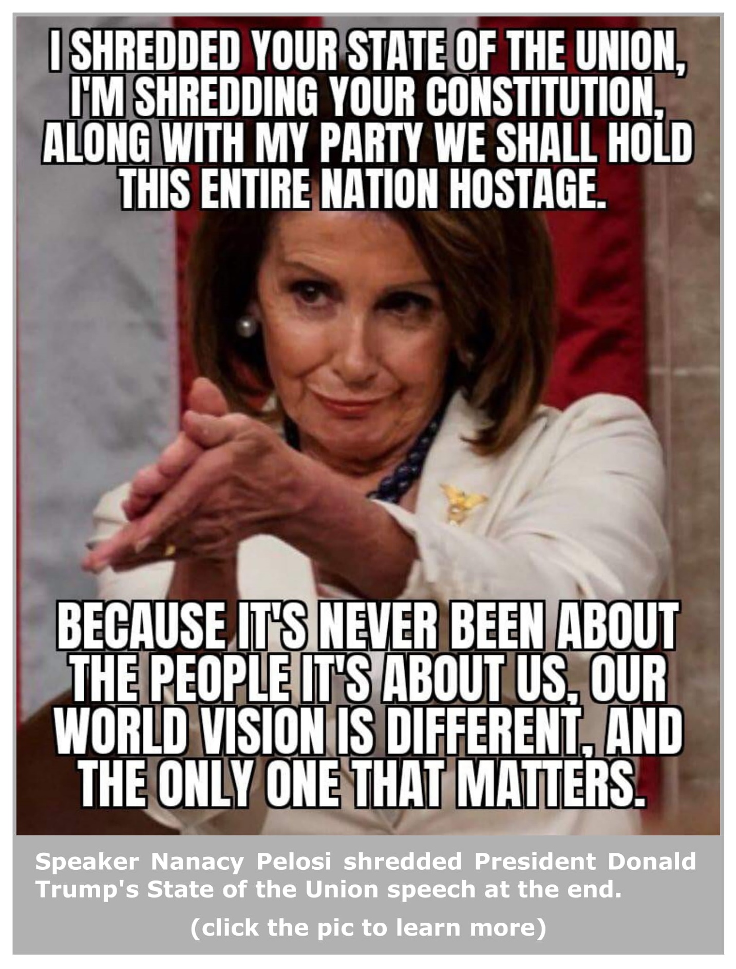 Nancy Pelosi - Im Shredding Your Constitution