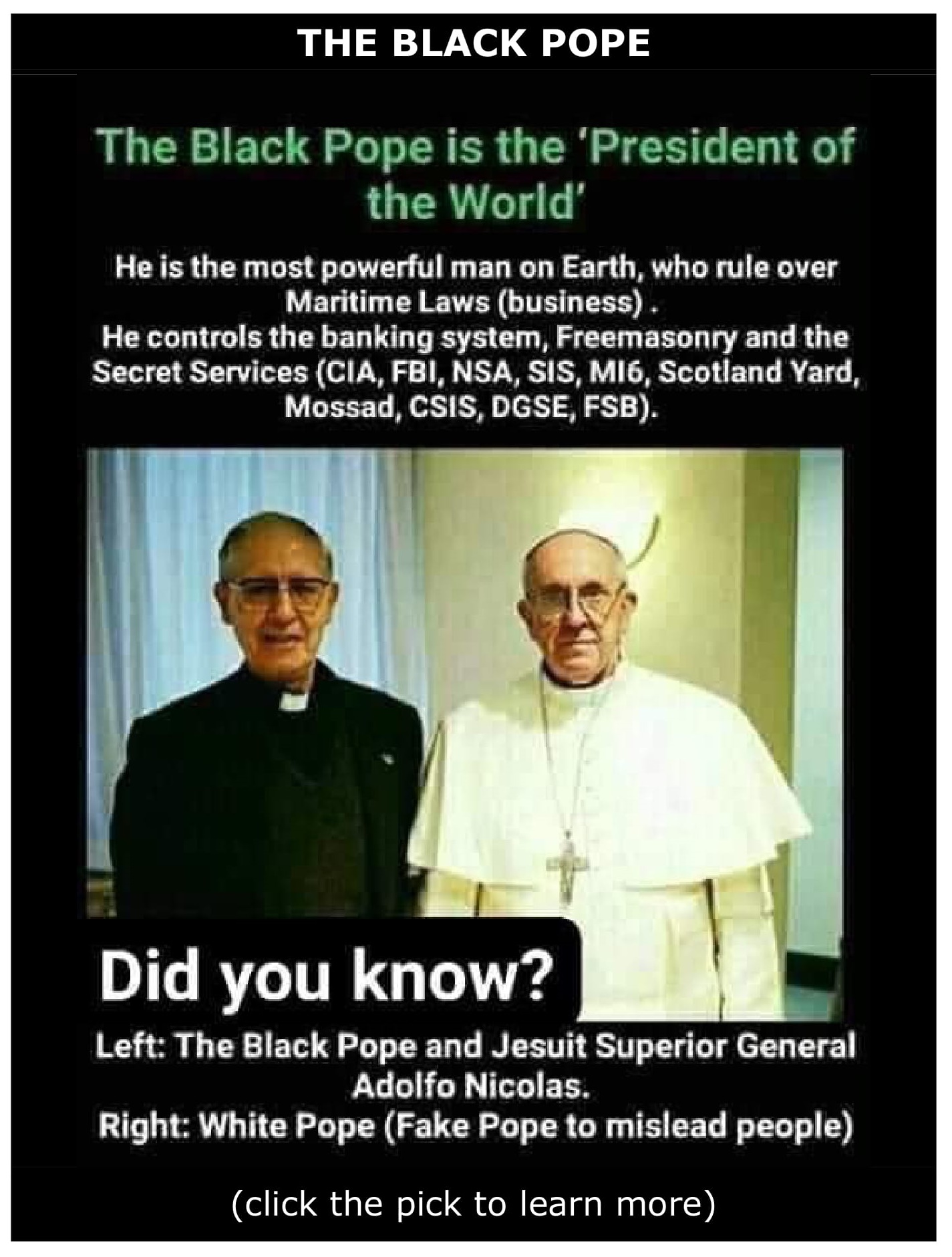 Black Pope World Pres.