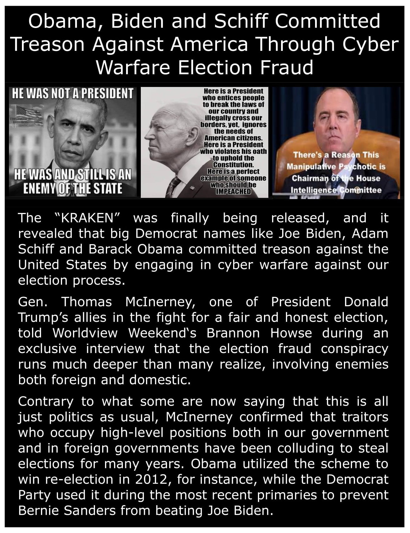 Treason of Biden, Obama, Schiff